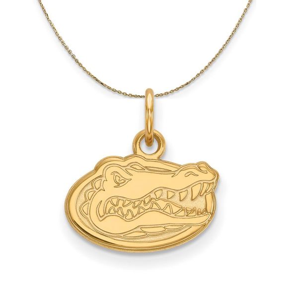 14k Yellow Gold U of Florida Gators XS Mascot Necklace - 30 In